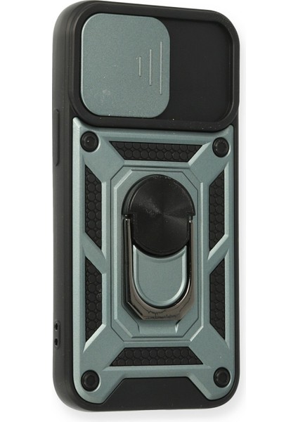 iPhone 11 Kılıf Kamera Korumalı Sürgülü Yüzüklü Armor Military Zırh Tank - Yeşil fiyatları