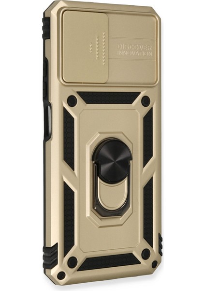 Xiaomi Redmi Note 10 Kılıf Kamera Korumalı Sürgülü Yüzüklü Armor Military Zırh Tank - Gold fiyatları