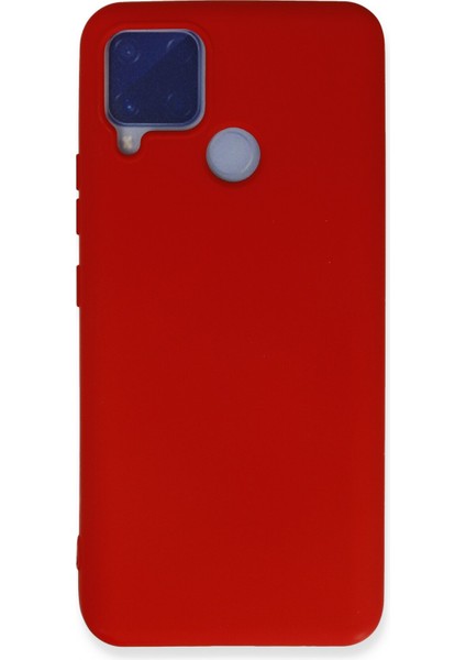 Realme C15 Kılıf Lansman Içi Kadife Lüx Tasarım Silikon Kapak - Kırmızı