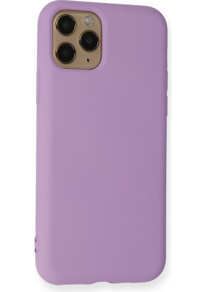 iPhone 11 Pro Kılıf Lansman Içi Kadife Lüx Tasarım Silikon Kapak - Lila