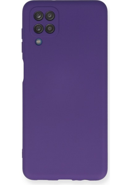 Samsung Galaxy A12 Kılıf Lansman Içi Kadife Lüx Tasarım Silikon Kapak - Mor