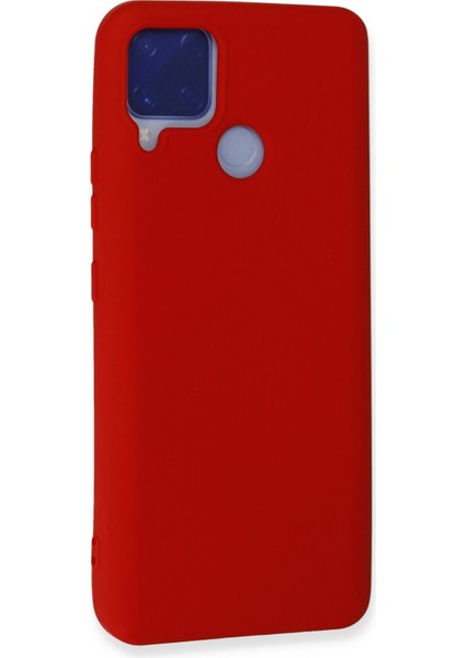 Realme C15 Kılıf Lansman Içi Kadife Lüx Tasarım Silikon Kapak - Kırmızı modelleri