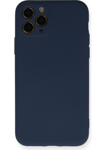 iPhone 11 Pro Kılıf Lansman Içi Kadife Lüx Tasarım Silikon Kapak - Lacivert