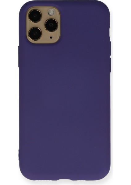 iPhone 11 Pro Kılıf Lansman Içi Kadife Lüx Tasarım Silikon Kapak - Mor