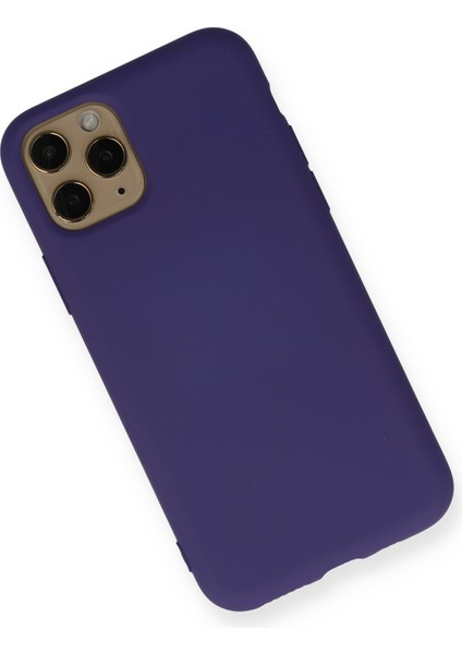 iPhone 11 Pro Kılıf Lansman Içi Kadife Lüx Tasarım Silikon Kapak - Mor