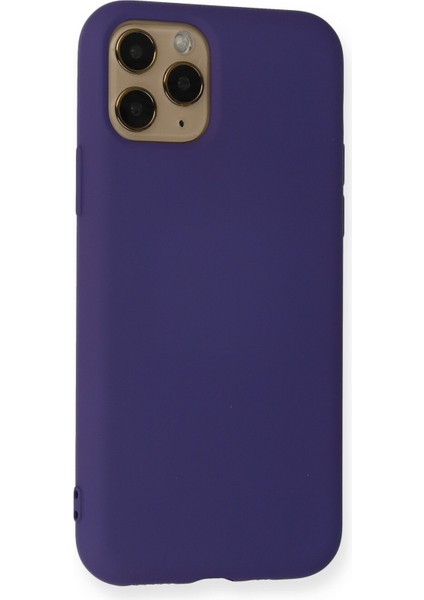 iPhone 11 Pro Kılıf Lansman Içi Kadife Lüx Tasarım Silikon Kapak - Mor