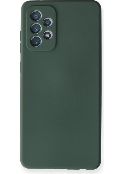 Samsung Galaxy A72 Kılıf Lansman Içi Kadife Lüx Tasarım Silikon Kapak - Koyu Yeşil
