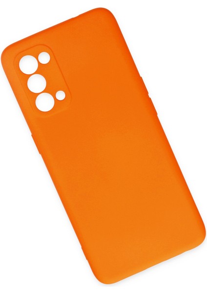 Oppo Reno 5 Kılıf Lansman Içi Kadife Lüx Tasarım Silikon Kapak - Turuncu fiyatları