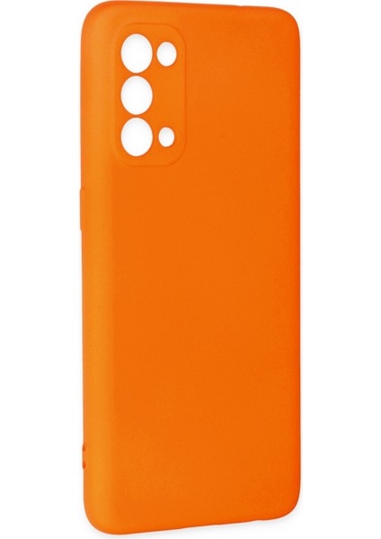 Oppo Reno 5 Kılıf Lansman Içi Kadife Lüx Tasarım Silikon Kapak - Turuncu modelleri