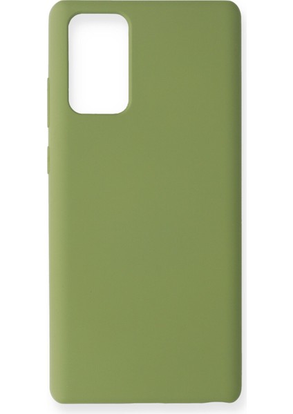 Samsung Galaxy Note 20 Kılıf Lansman Içi Kadife Lüx Tasarım Silikon Kapak - Yeşil