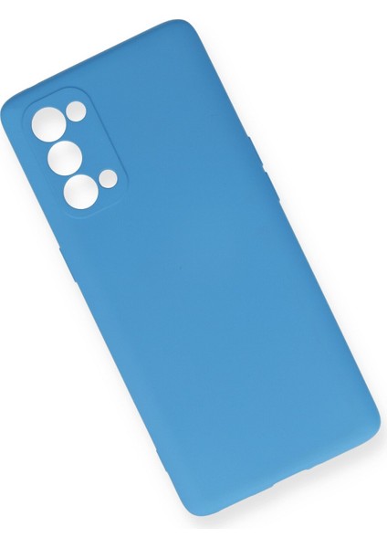 Oppo Reno 5 Pro Kılıf Lansman Içi Kadife Lüx Tasarım Silikon Kapak - Mavi modelleri