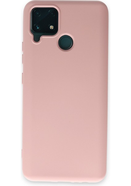 Realme C25 Kılıf Lansman Içi Kadife Lüx Tasarım Silikon Kapak - Pudra