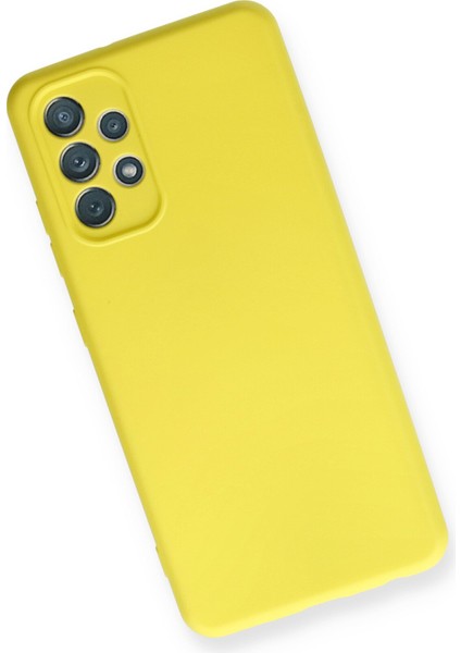 Samsung Galaxy A32 Kılıf Lansman Içi Kadife Lüx Tasarım Silikon Kapak - Sarı modelleri