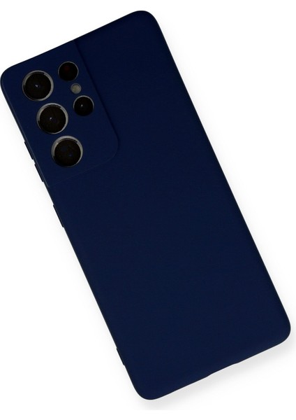 Samsung Galaxy S21 Ultra Kılıf Lansman Içi Kadife Lüx Tasarım Silikon Kapak - Lacivert modelleri