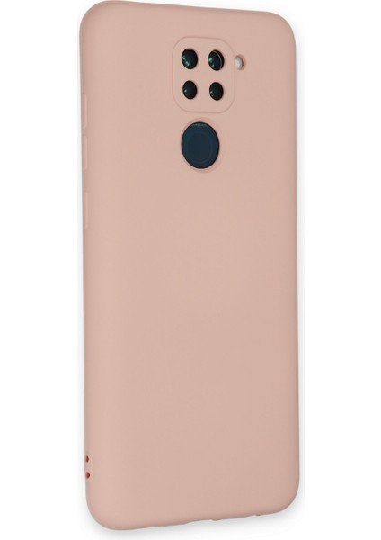 Xiaomi Redmi Note 9 Kılıf Lansman Içi Kadife Lüx Tasarım Silikon Kapak - Pudra