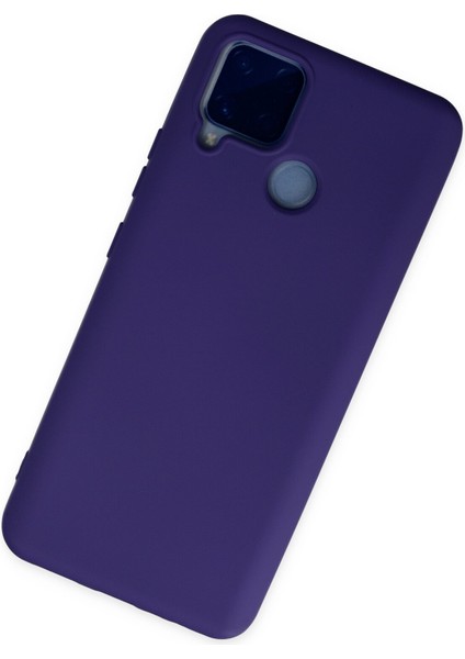 Realme C15 Kılıf Lansman Içi Kadife Lüx Tasarım Silikon Kapak - Mor fiyatları
