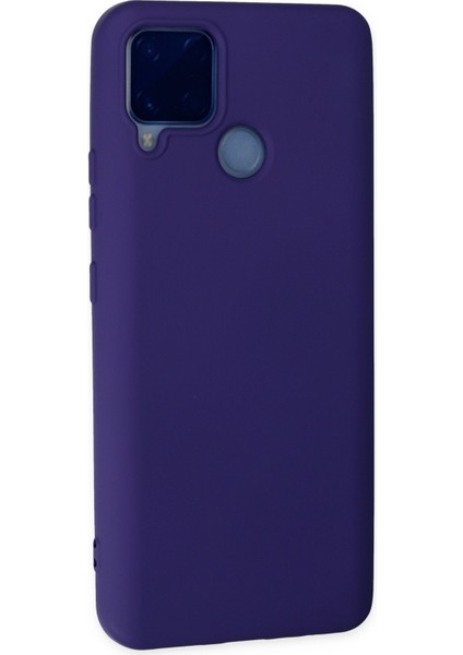 Realme C15 Kılıf Lansman Içi Kadife Lüx Tasarım Silikon Kapak - Mor modelleri