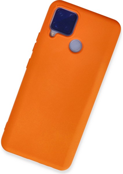Realme C15 Kılıf Lansman Içi Kadife Lüx Tasarım Silikon Kapak - Turuncu fiyatları
