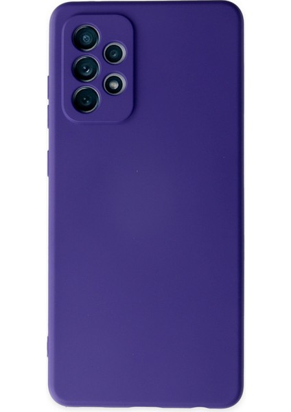 Samsung Galaxy A72 Kılıf Lansman Içi Kadife Lüx Tasarım Silikon Kapak - Mor