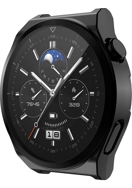 Huawei Watch Gt3 Pro 43MM Uyumlu Ekran ve Kasa Koruyucu Silikon 360 Derece Tam Kaplar Gard Military Zırh Tank