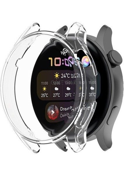 Huawei Watch Gt3 Pro 43MM Uyumlu Ekran ve Kasa Koruyucu Silikon 360 Derece Tam Kaplar Gard Military Zırh Tank