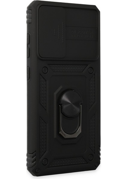 Samsung Galaxy A72 Kılıf Kamera Korumalı Sürgülü Yüzüklü Armor Military Zırh Tank - Siyah fiyatları