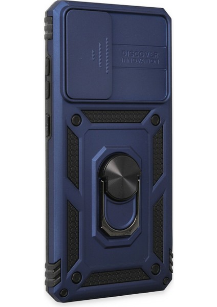 Samsung Galaxy A52 Kılıf Kamera Korumalı Sürgülü Yüzüklü Armor Military Zırh Tank - Lacivert fiyatları