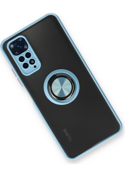Xiaomi Redmi Note 11S Kılıf Standlı Yüzüklü Buzlu Tasarım Arka Kapak - Buz Mavi fiyatları