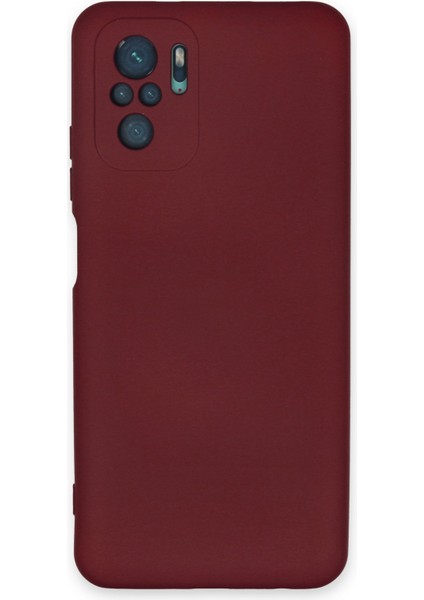 Xiaomi Redmi Note 10S Kılıf Lansman Içi Kadife Lüx Tasarım Silikon Kapak - Bordo