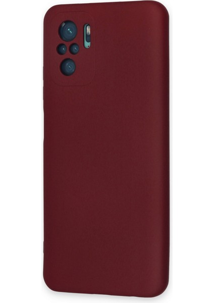 Xiaomi Redmi Note 10S Kılıf Lansman Içi Kadife Lüx Tasarım Silikon Kapak - Bordo
