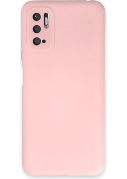 Xiaomi Redmi Note 10 5g Kılıf Lansman Içi Kadife Lüx Tasarım Silikon Kapak - Pudra