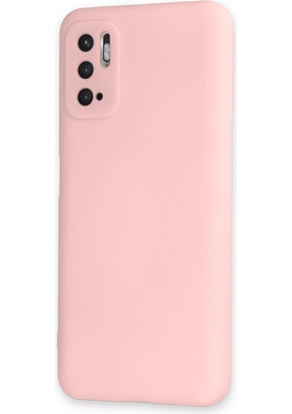Xiaomi Redmi Note 10 5g Kılıf Lansman Içi Kadife Lüx Tasarım Silikon Kapak - Pudra