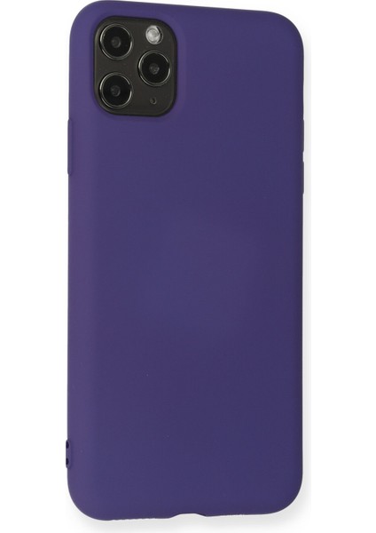 iPhone 11 Pro Max Kılıf Lansman Içi Kadife Lüx Tasarım Silikon Kapak - Koyu Mor modelleri
