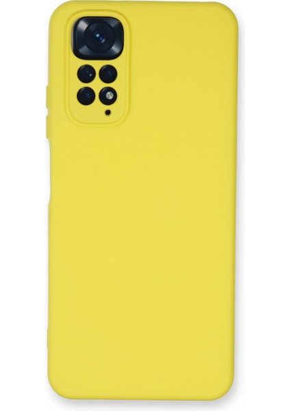Xiaomi Redmi Note 11S Kılıf Lansman Içi Kadife Lüx Tasarım Silikon Kapak - Sarı