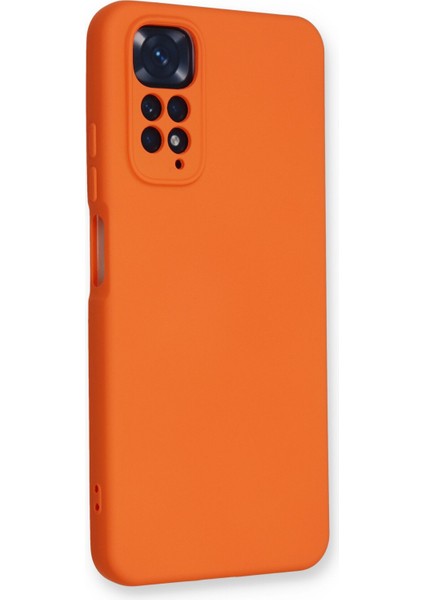 Xiaomi Redmi Note 11S Kılıf Lansman Içi Kadife Lüx Tasarım Silikon Kapak - Turuncu