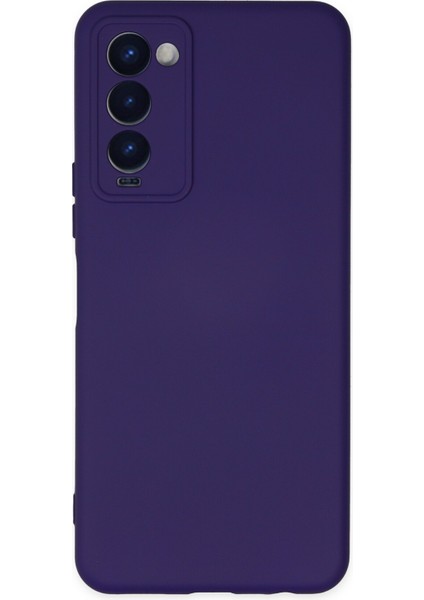 Tecno Camon 18T Kılıf Lansman Içi Kadife Lüx Tasarım Silikon Kapak - Mor