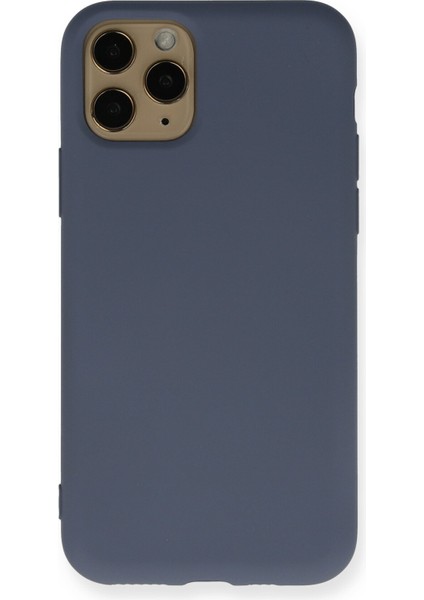 iPhone 11 Pro Kılıf Lansman Içi Kadife Lüx Tasarım Silikon Kapak - Gri