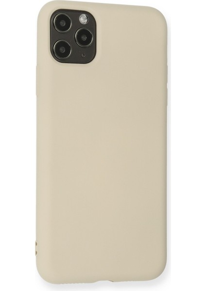 iPhone 11 Pro Max Kılıf Lansman Içi Kadife Lüx Tasarım Silikon Kapak - Bej modelleri