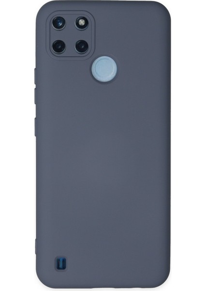 Realme C21Y Kılıf Lansman Içi Kadife Lüx Tasarım Silikon Kapak - Gri