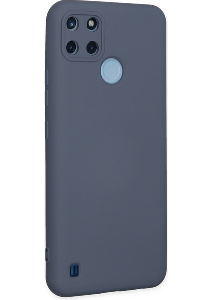 Realme C21Y Kılıf Lansman Içi Kadife Lüx Tasarım Silikon Kapak - Gri modelleri