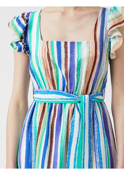 Midi Boy Elbise Kuşaklı Fırfırlı indirimleri