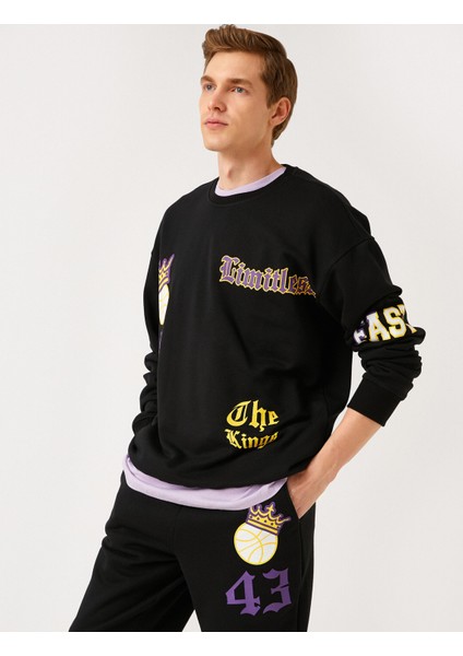 Bisiklet Yaka Baskılı Sweatshirt fiyatları