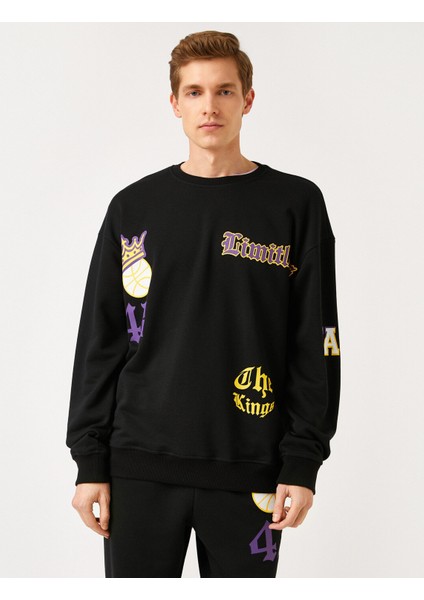 Bisiklet Yaka Baskılı Sweatshirt modelleri