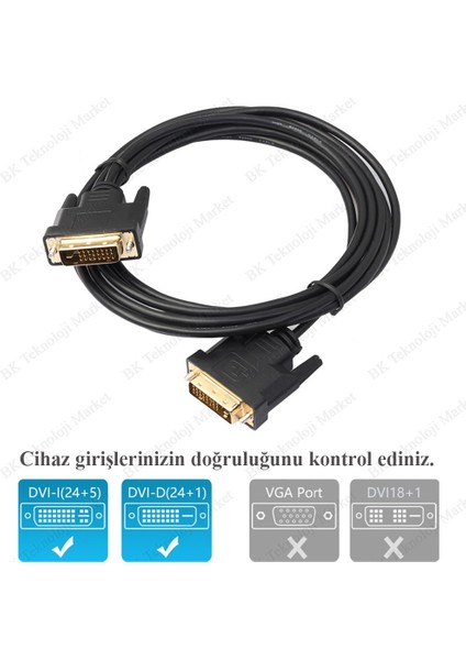Yüksek Kalite 5 Metre DVI To DVI (24+1) Görüntü Kablosu