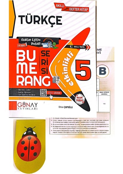 Günay Yayınları 5. Sınıf Bumerang Türkçe (Aydın Yayınları Deneme + Kitap Ayracı )