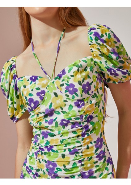 Rachel Araz XKoton - Drapeli Balon Kollu Mini Elbise indirimleri