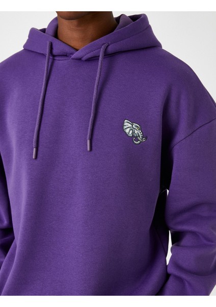 Işlemeli Kapşonlu Sweatshirt indirimleri