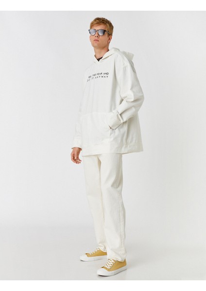 Baskılı Kapşonlu Sweatshirt