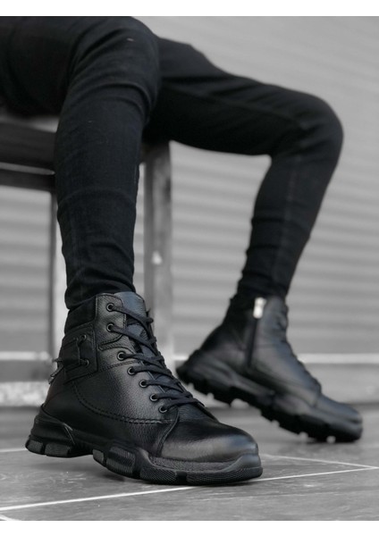 Hakiki Deri, Içi Kürklü, Suya Dayanıklı Erkek Deri Bot