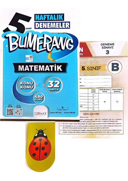 5.Sınıf Bumerang Matematik Deneme-Yeni-(Aydın Yayınları Deneme+Kitap Ayracı )